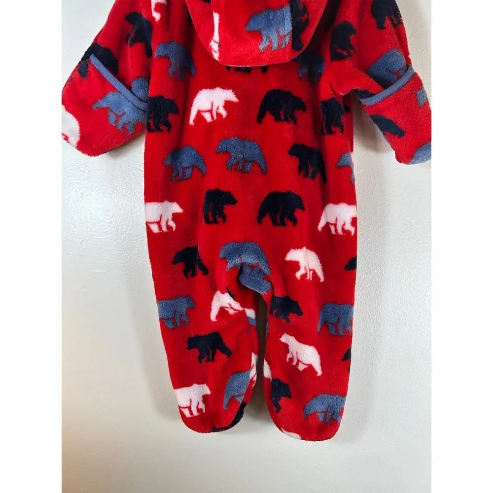 HATLEY Boy’s Wild Polar Bear Fuzzy Fleece Bundler / Size: 6-9 Months
